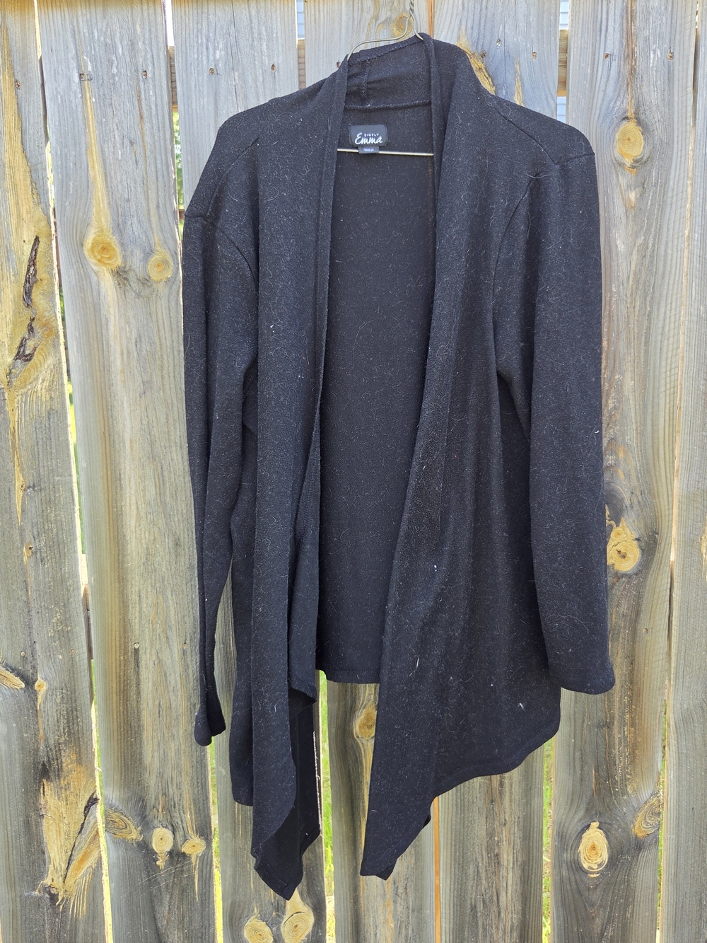 Simply Emma Black Open-Front Women’s Cardigan Sweater, 1X